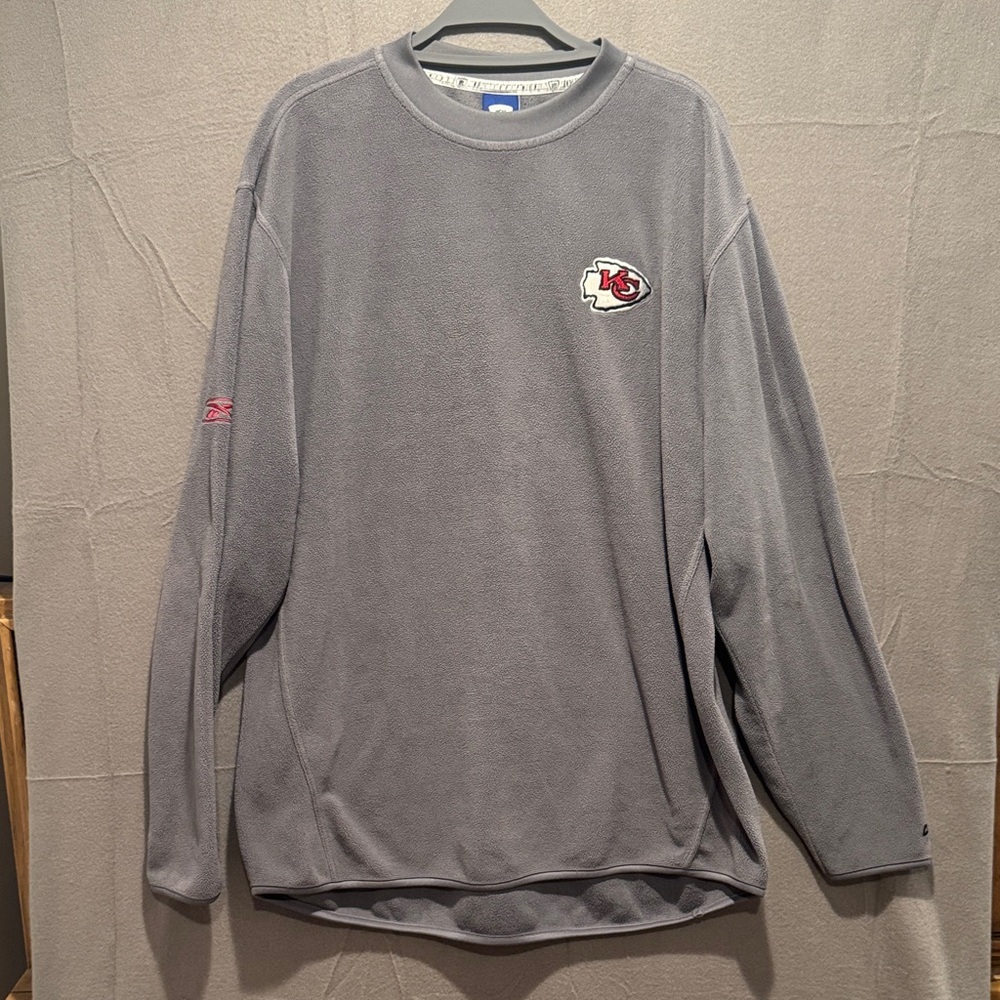 Reebok Gray Fleece NFL Kansas City Chiefs Logo Men's Sweatshirt
